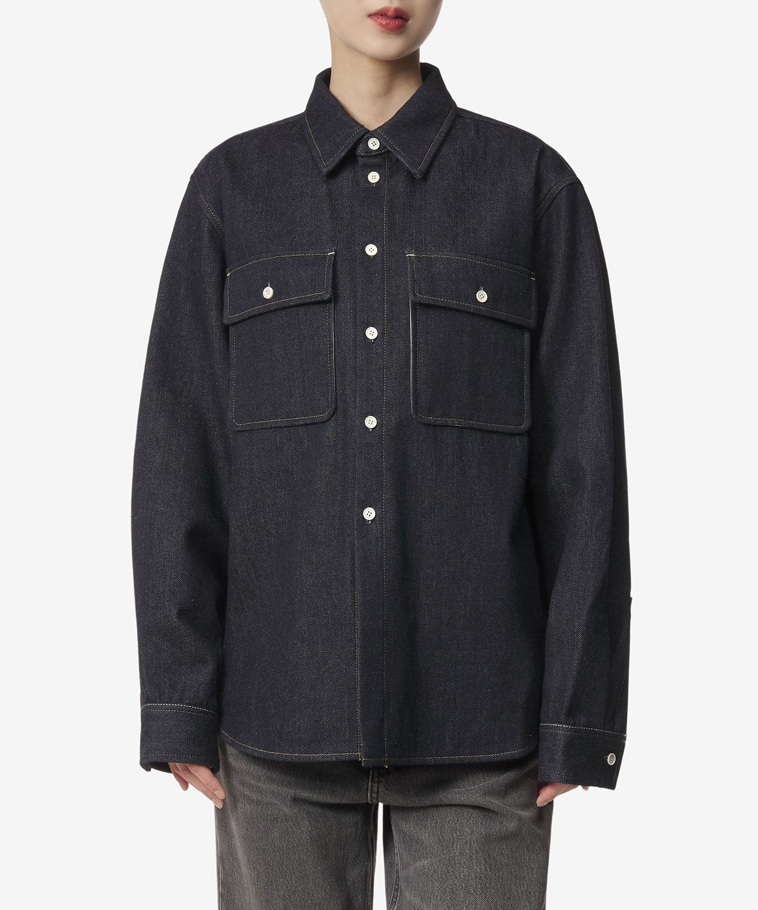MUSINSA公式 | JIL SANDER デニムポケットシャツ - ダークブルー 
