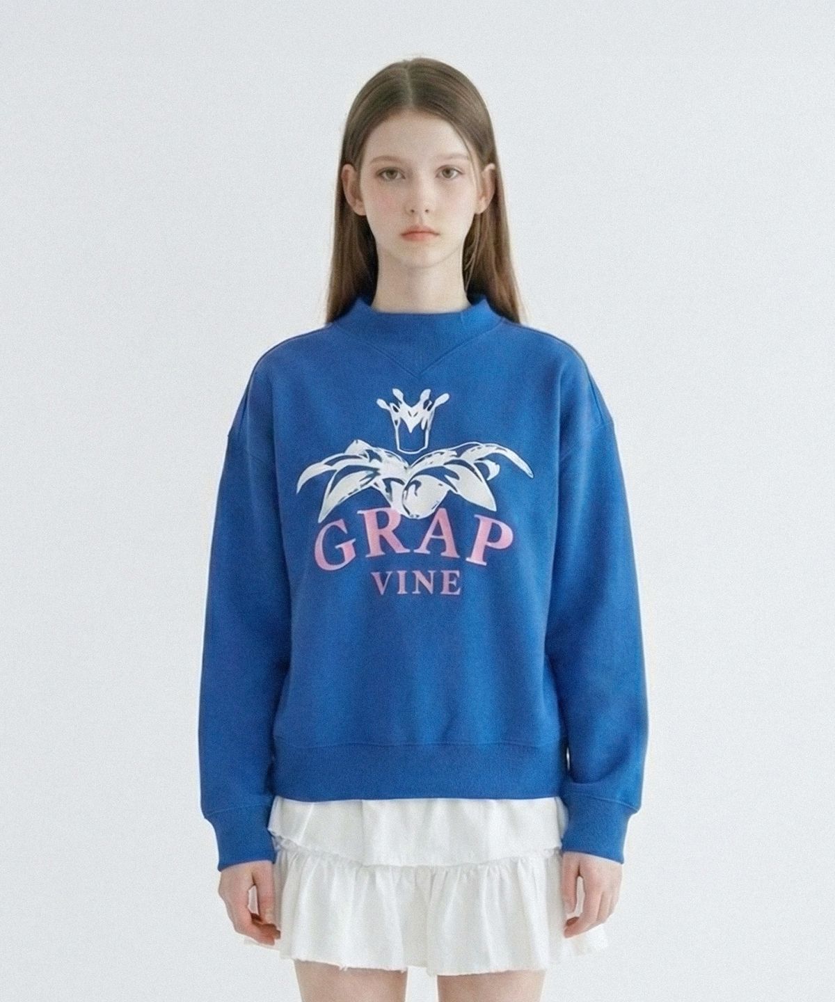 세븐셀라(SEVENSELAH) Rose of Sharon Mock-neck Sweat Shirt Snorkel Blue