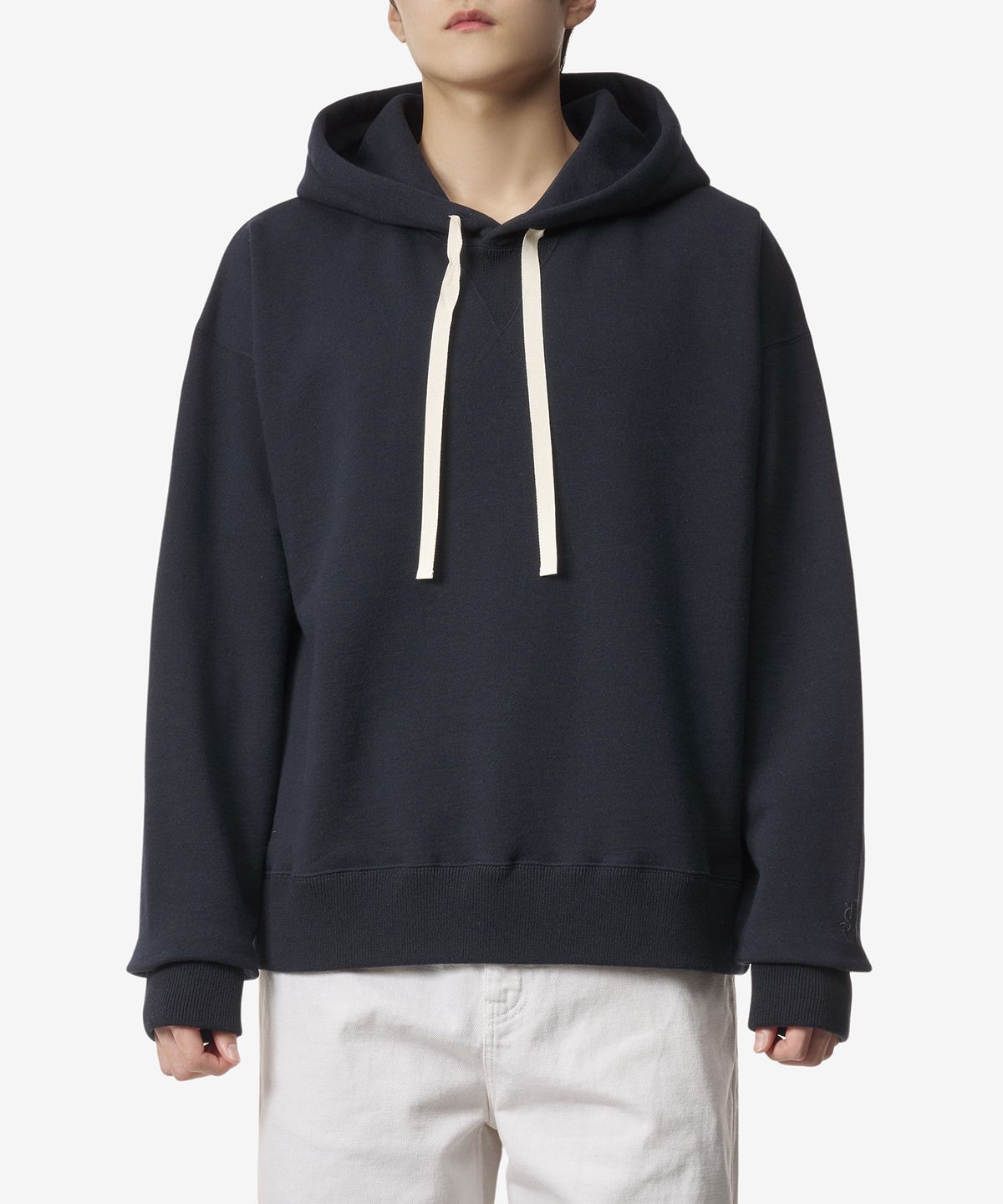 질 샌더(JIL SANDER) 로고 후드 - 네이비 / J22GU0102J20015402