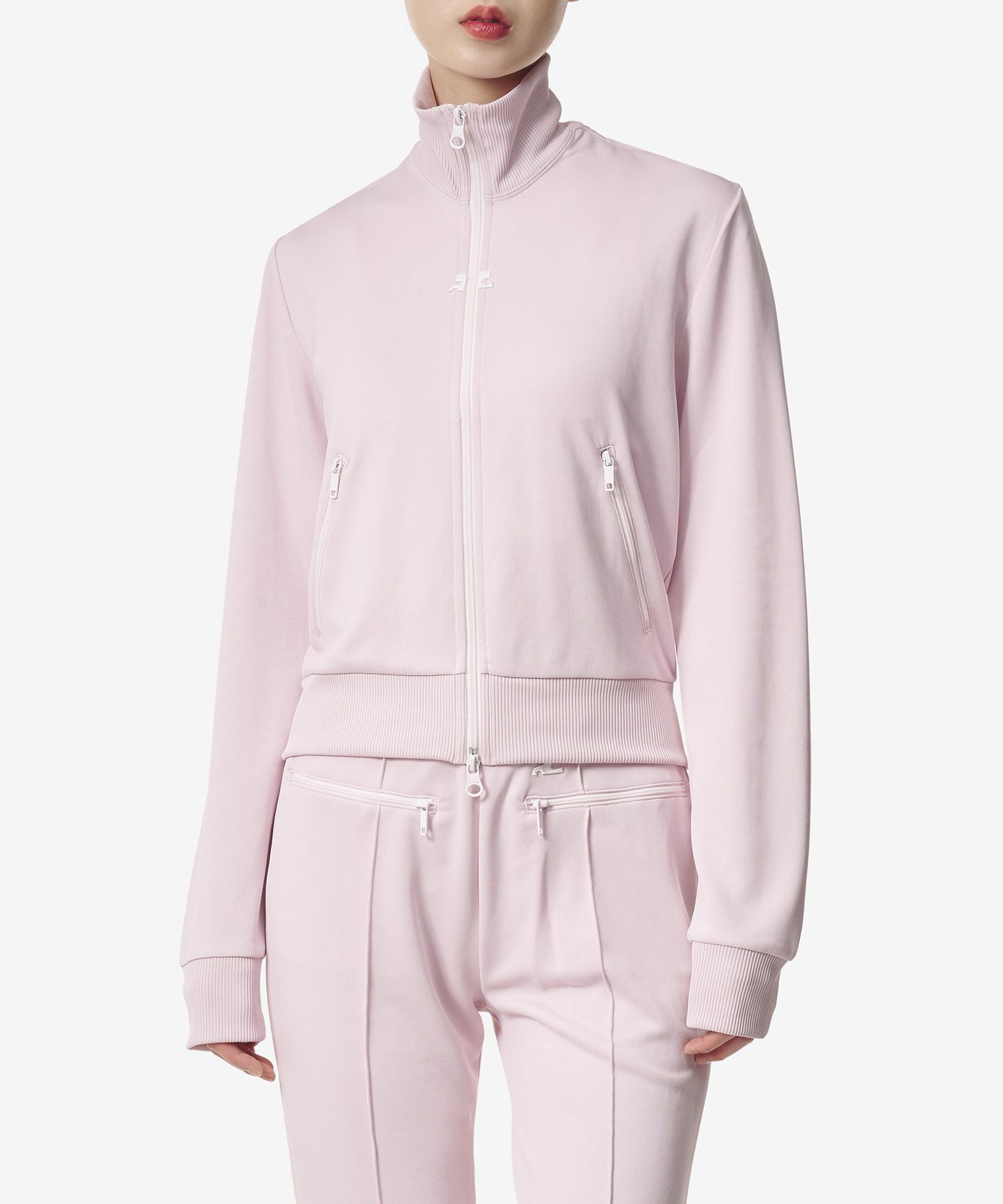 Courreges / Slim Logo Zip-Up Track Jacket/ジャージ/S/ポリエステル/PNK MUSINSA公式 | COURREGES Slim Logo Zip-Up Track Jacket - Powder