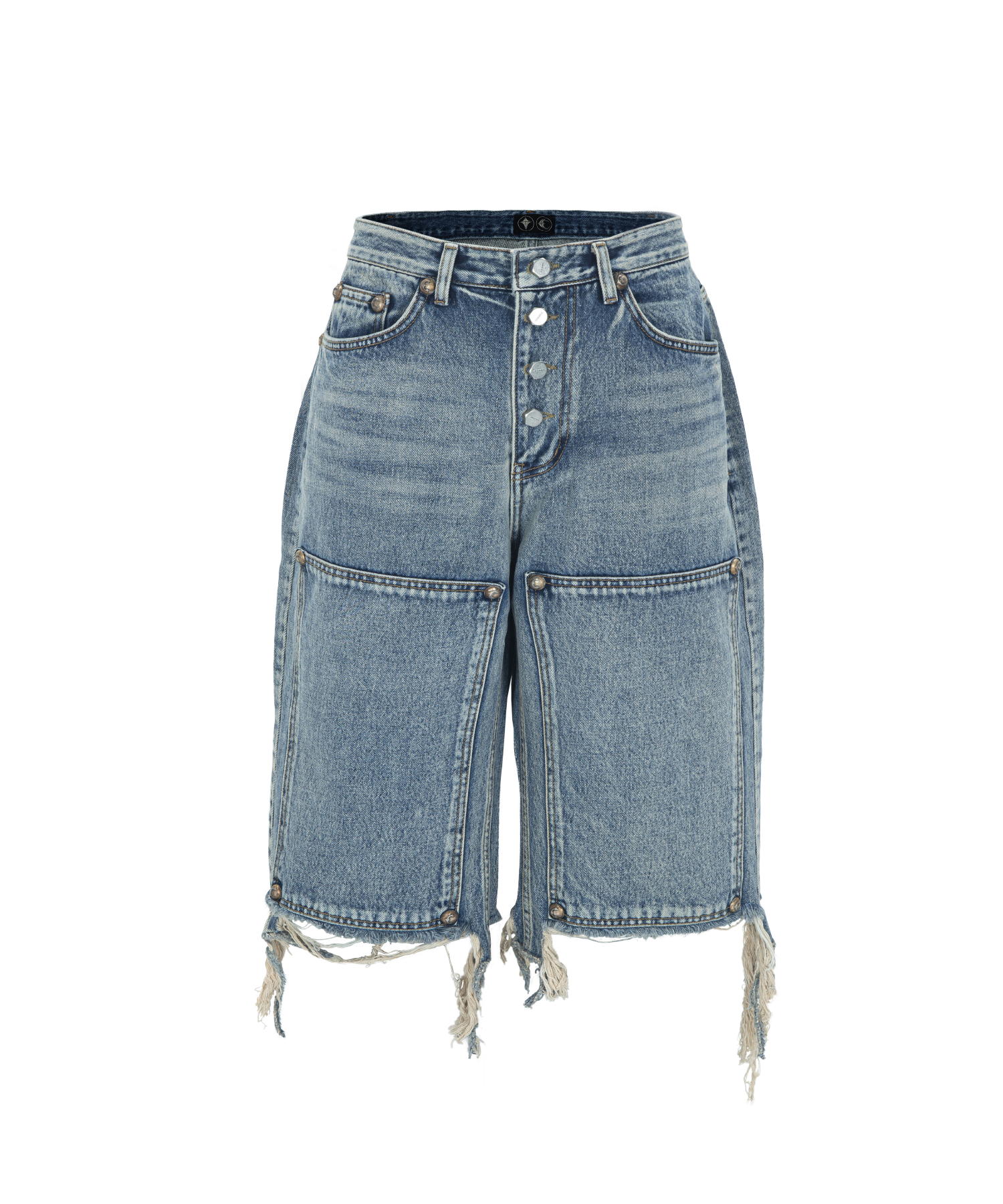 MUSINSA | THUGCLUB Double Knee Denim Shorts - Blue