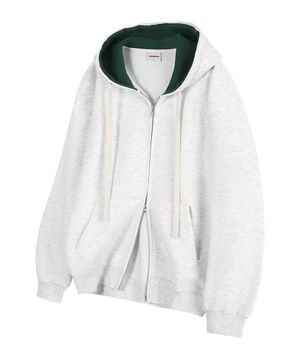 2WAY 시그니처1 후드집업_화이트멜란지