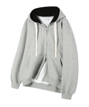 2WAY 시그니처1 후드집업_멜란지그레이