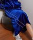 VELVET TRACK LONG SKIRT_NAVY