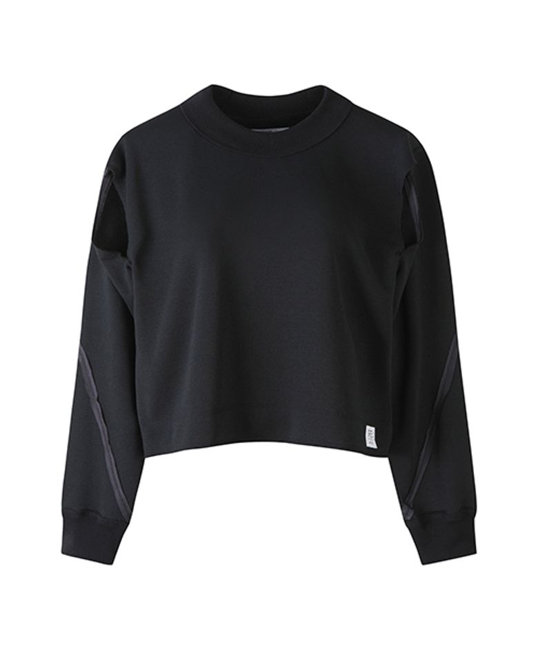Cut Out Raw Detail Sweatshirts_RQTAA23509BKX