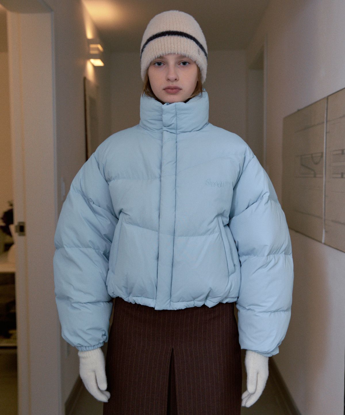 시눈(SINOON) PUFFER JACKET (SKY BLUE)