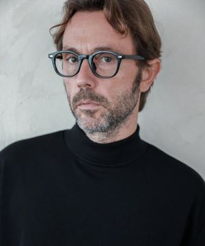 골지 하프폴라 니트 티셔츠 블랙