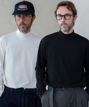 [SET] 골지 하프폴라 니트 티셔츠