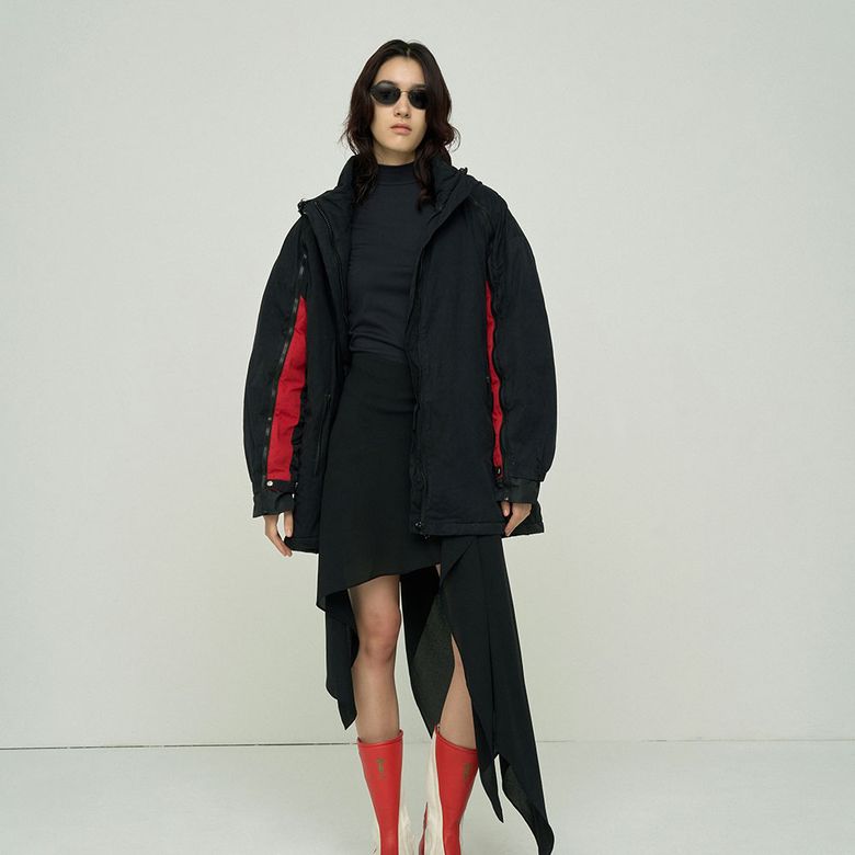 WAX-COATED PUFFER JACKET
