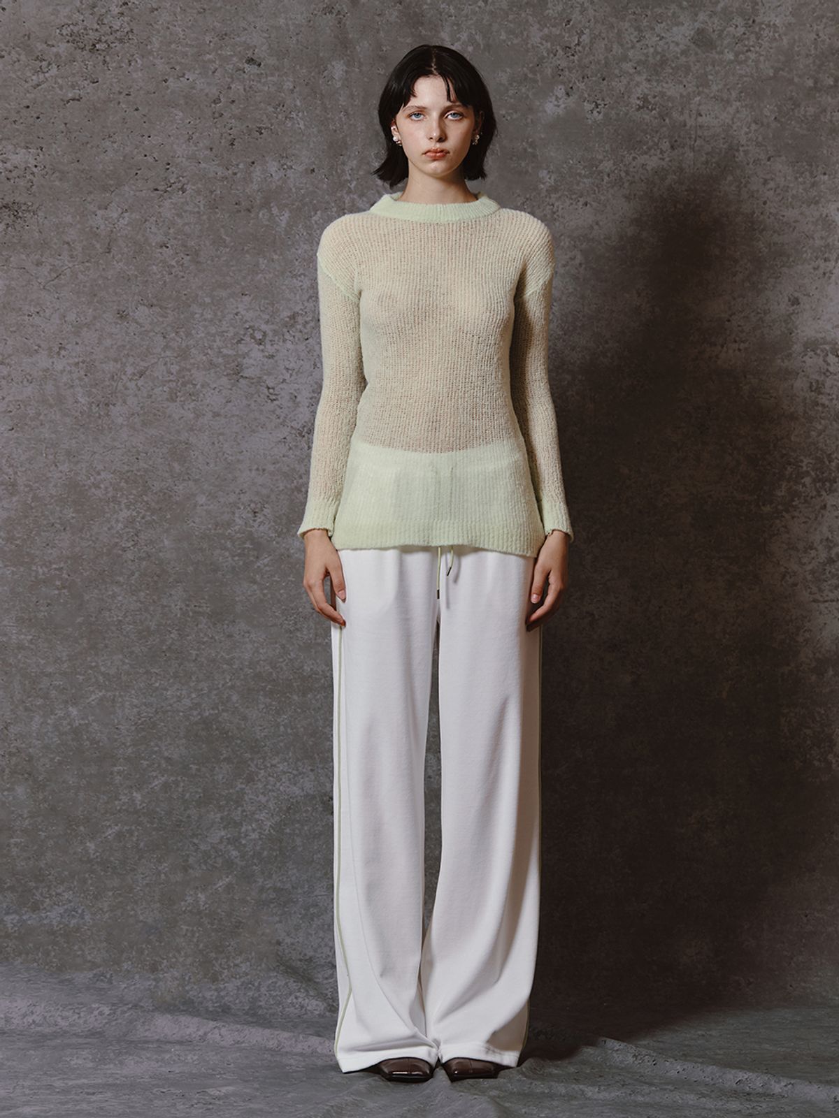 민더리(MEENDERI) PIPING VELVET JOGGER PANTS - WHITE