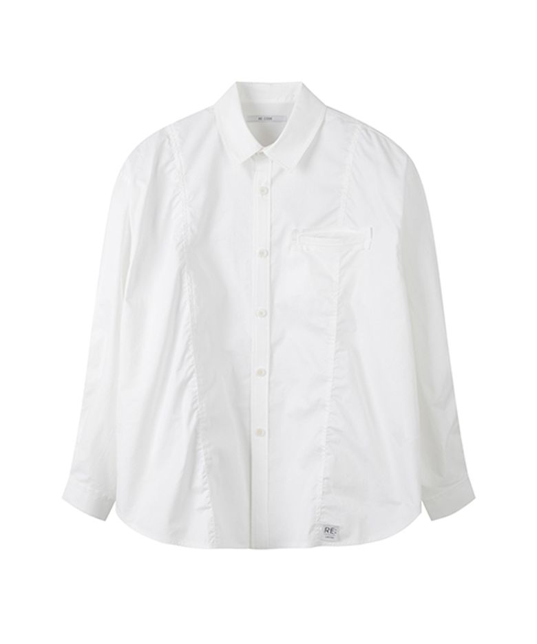 Puckering Oversized Shirt_RKSAA23603WHX