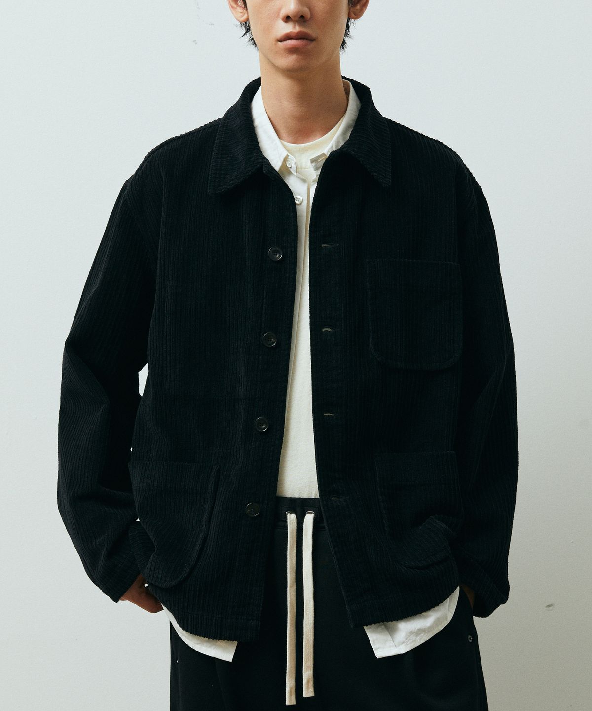 퍼블릭피겨(PUBLICFIGURE) 피그 다잉 코듀로이 쵸어 자켓_블랙