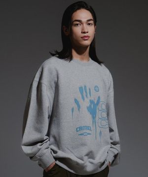 CCC 핸드 프린팅 스웨트셔츠(그레이)