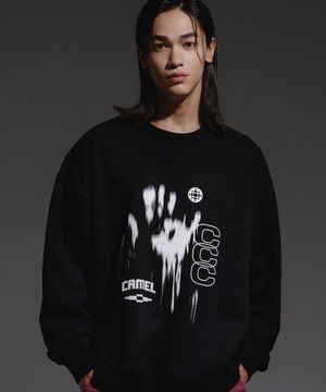 CCC 핸드 프린팅 스웨트셔츠(블랙)
