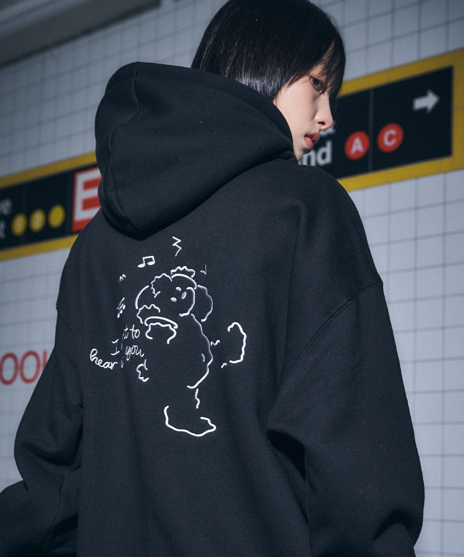[CPGN STUDIO ]★Hear with you embroidery hoodie MUSINSA | CPGN STUDIO Hear with you embroidery hoodie black