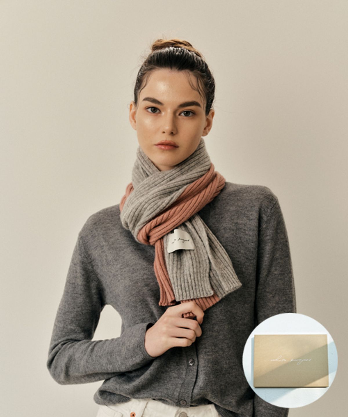 화이트프로젝트(WHITE PROJECT) [기프트박스]_3COLOR_MINOS LAMBS WOOL 100 MUFFLER_남녀공용