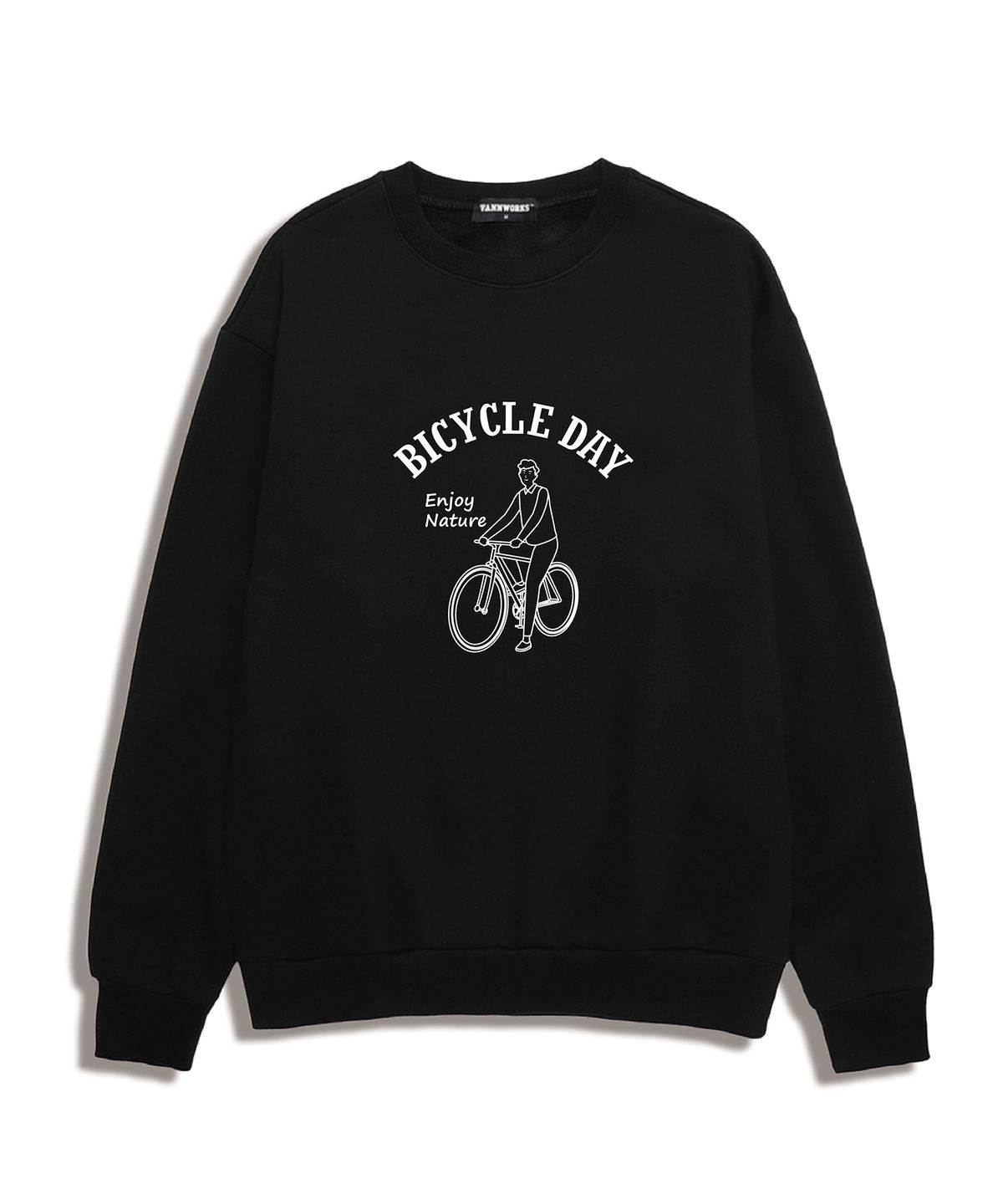 밴웍스(VANNWORKS) BICYCLE DAY 오버핏 맨투맨 (VLS0031) 블랙