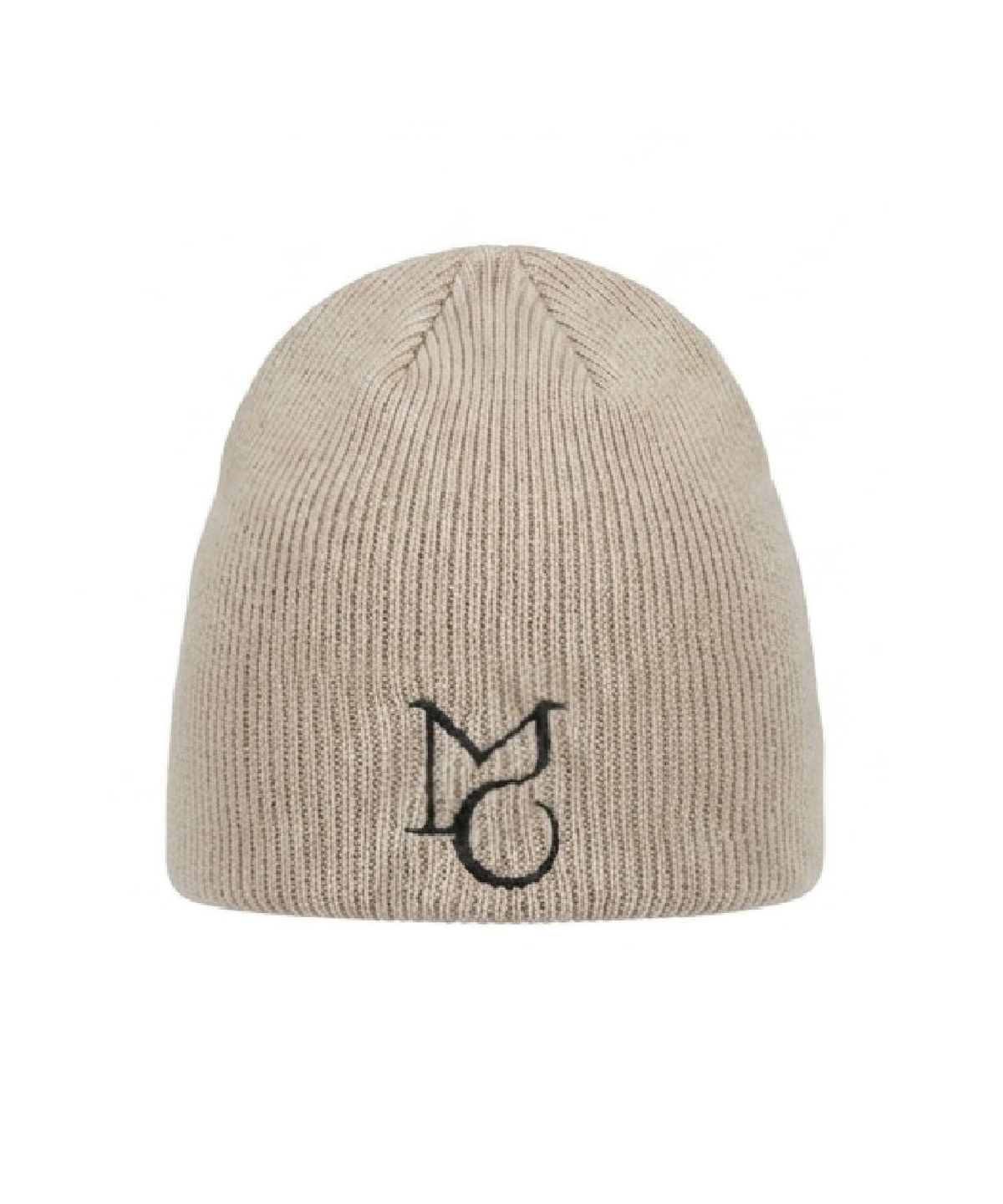 무아르모아(MOIREMOA) MO logo knit beanie-beige