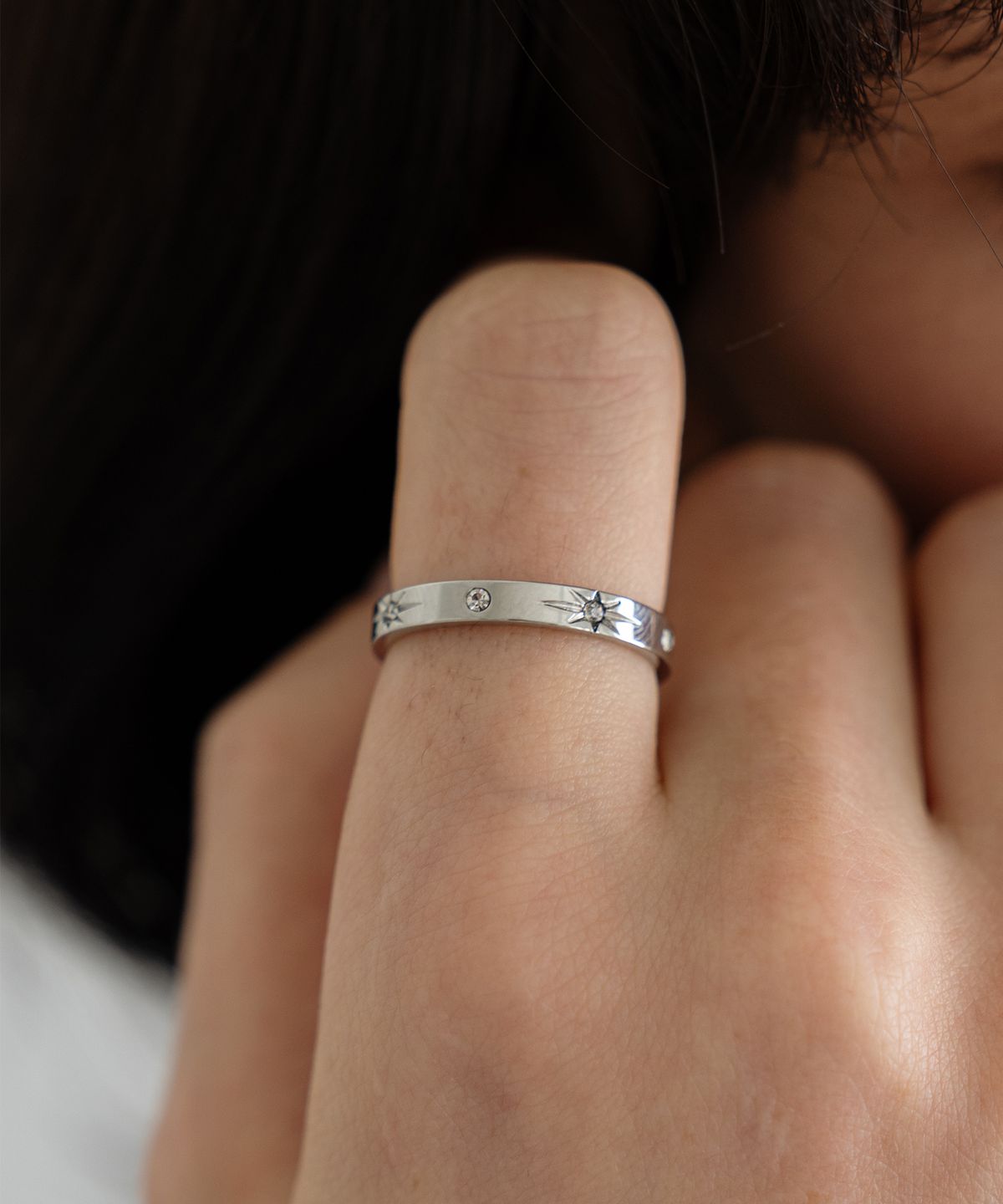 스칼렛또(SCALETTO) CKE404 [surgical steel]Starlight Sparkling Cubic Ring