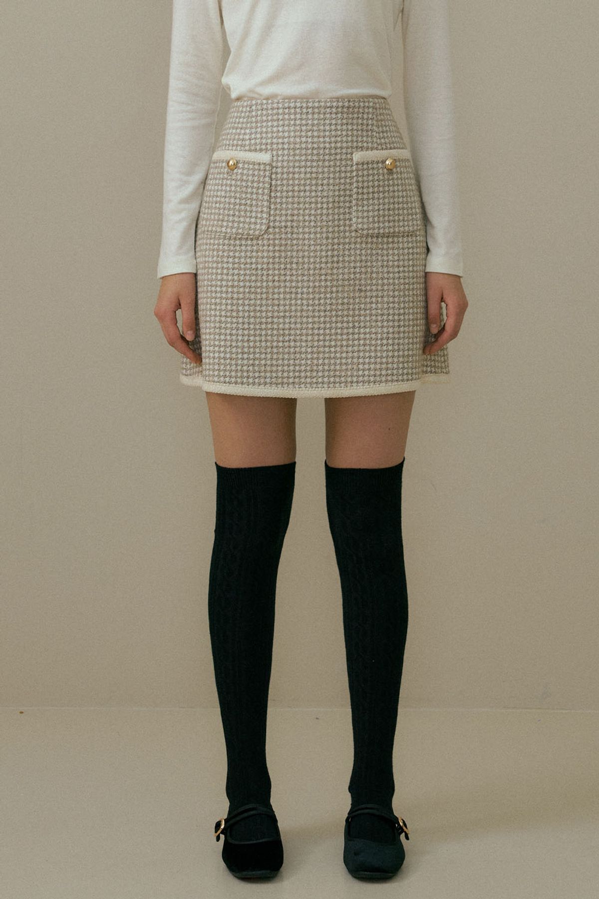 더페니(THE PENNY) HOUND LINE TWEED SKIRT