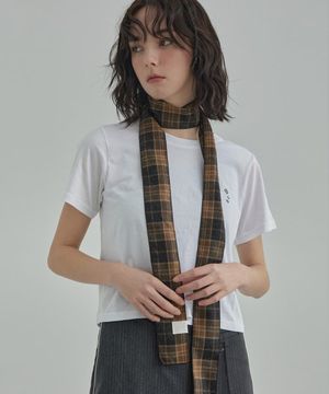 Mini Classic Checked muffler-Brown