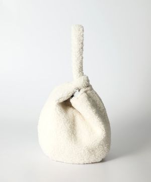 Wool dumpling wrist bag - Ivory