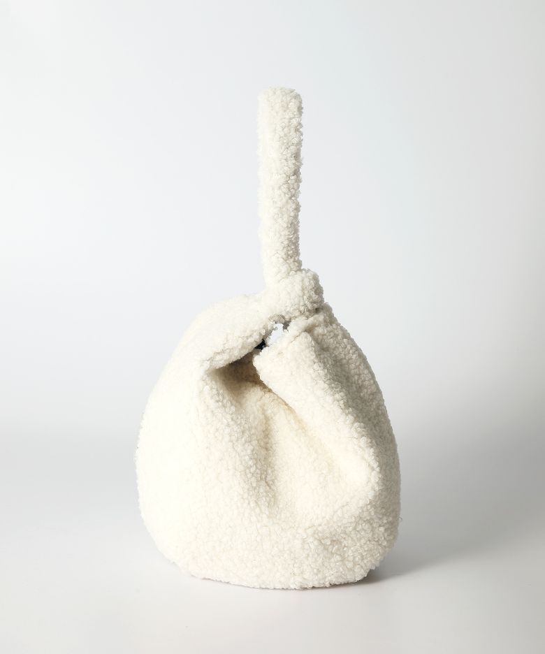 Wool dumpling wrist bag - Ivory