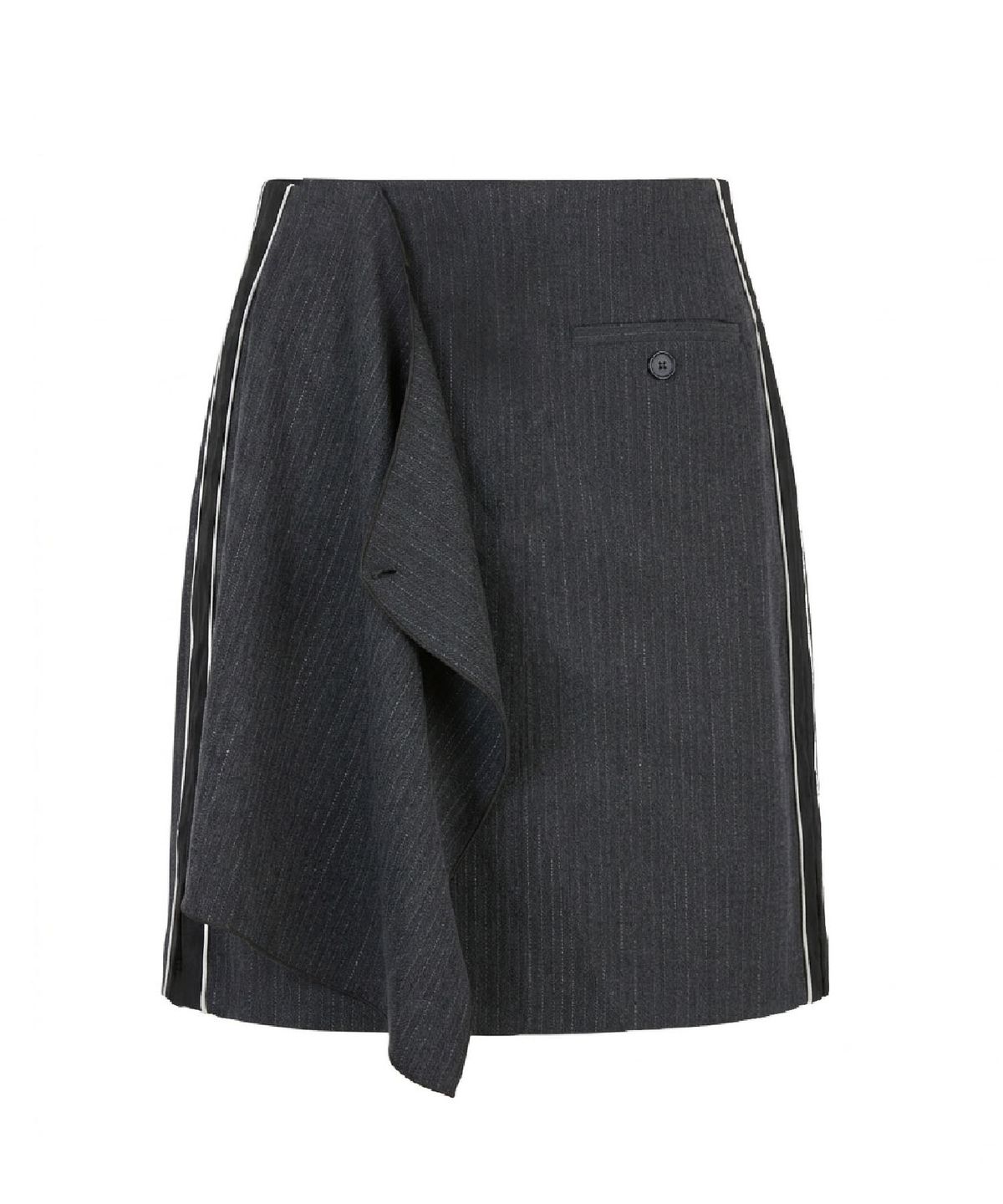 무아르모아(MOIREMOA) mono nylon wrap skirt - black