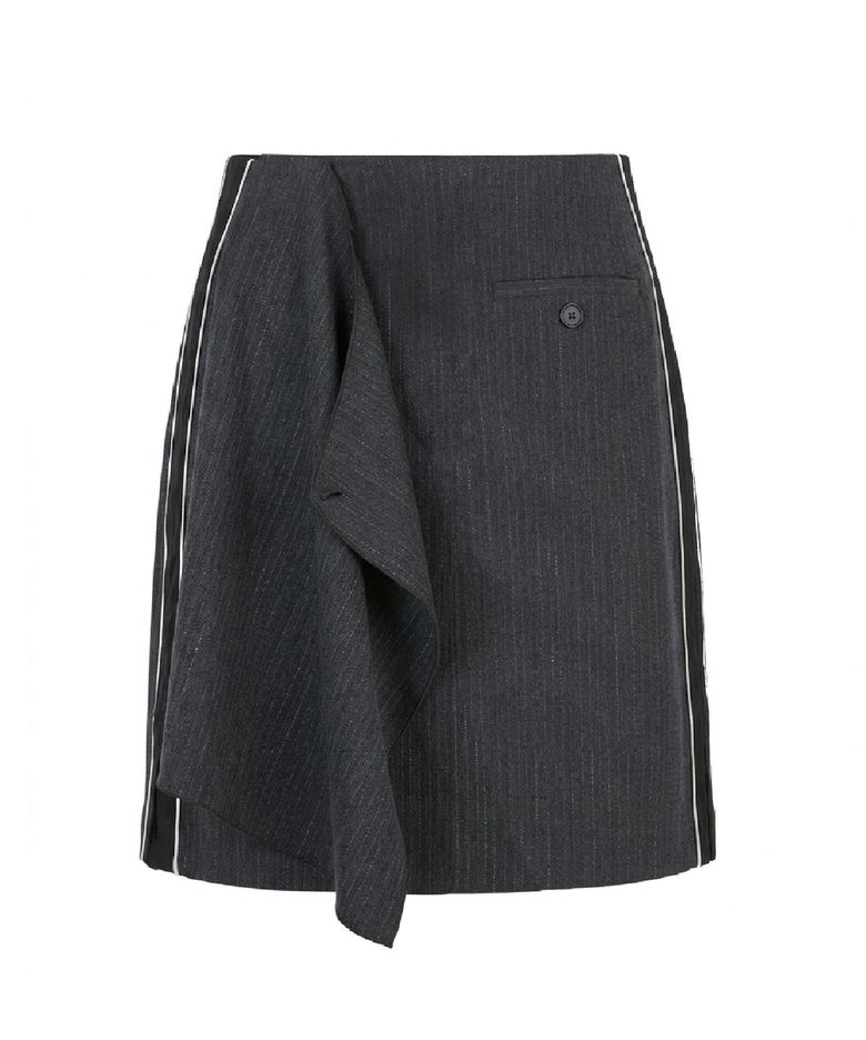 mono nylon wrap skirt - black