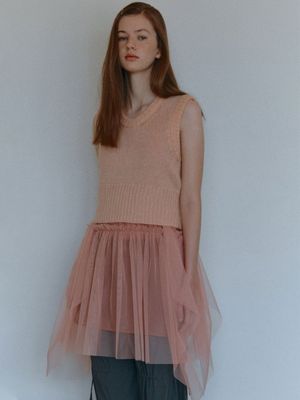 LAYERED SHA DRESS_INDIAN PINK