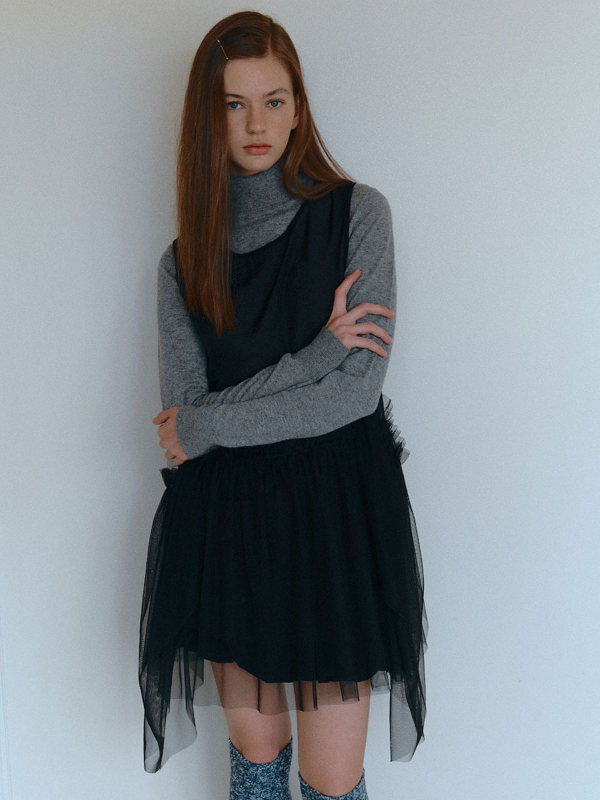 셀리테일즈(CELITAILS) LAYERED SHA DRESS_BLACK