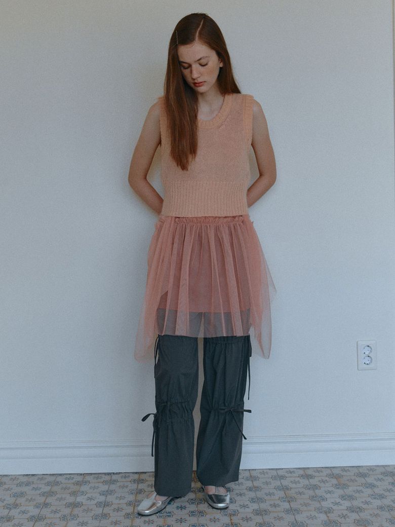 STRING WIDE PANTS_DARK GREY