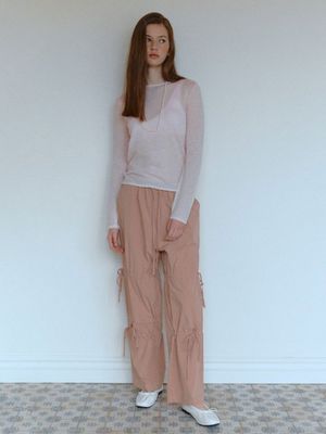 STRING WIDE PANTS_PINK