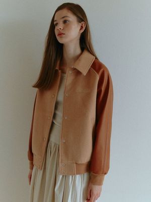 WOOL VARSITY JACKET_CAMEL