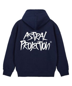 그래피티 레터링 오버핏 와이드 숄더 후디_네이비