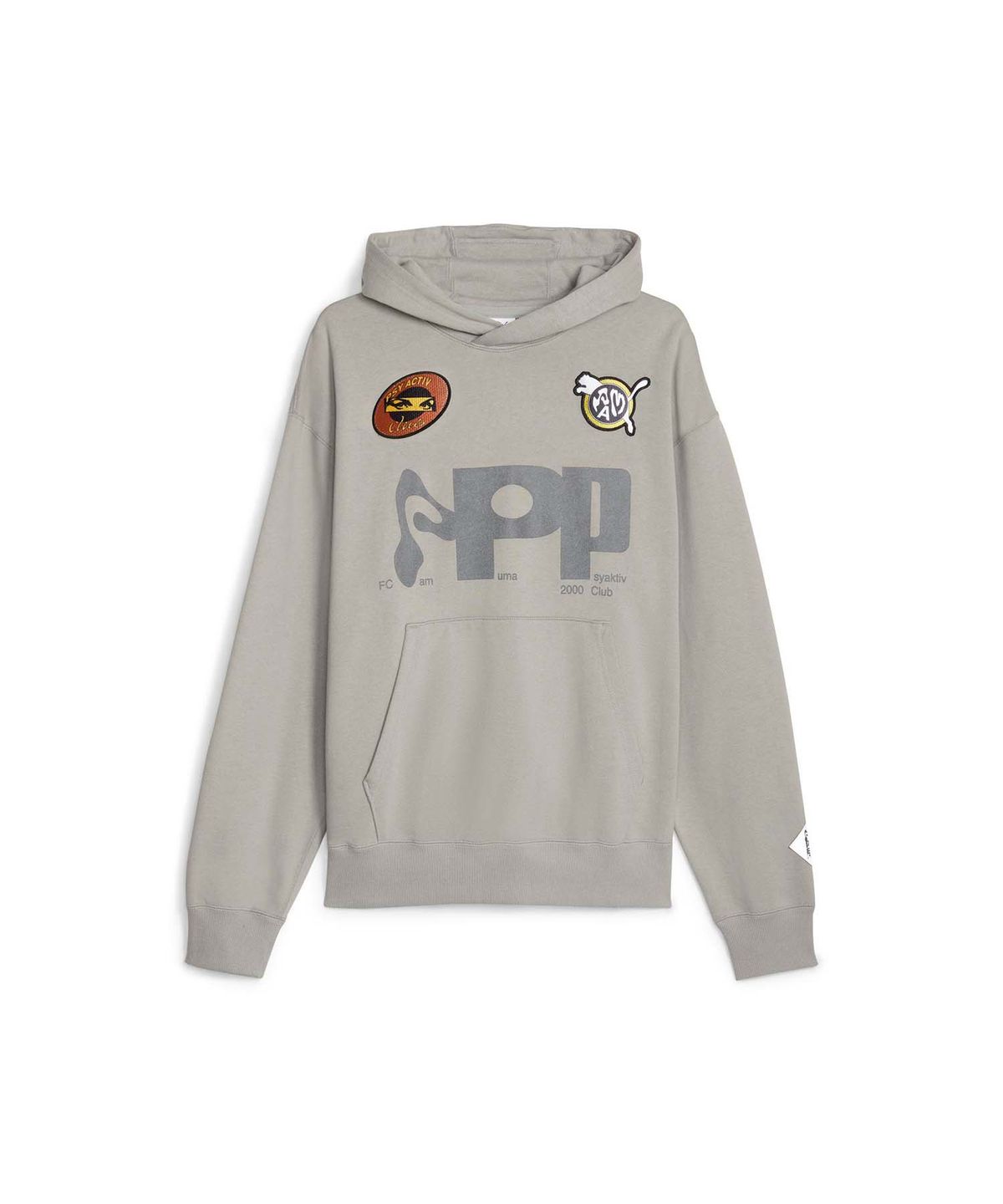 푸마(PUMA) 푸마Ⅹ퍽스앤미니 그래픽 후드 티셔츠 - 그레이 / 622677-14