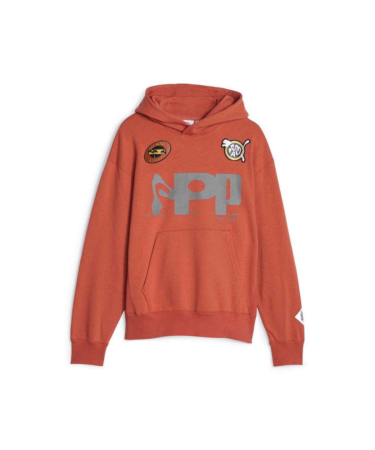 푸마(PUMA) 푸마Ⅹ퍽스앤미니 그래픽 후드 티셔츠 - 레드오렌지 / 622677-41