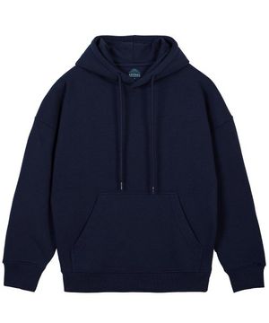 베이직 오버핏 와이드 숄더 후디_네이비