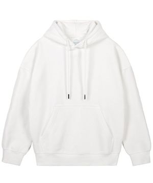 베이직 오버핏 와이드 숄더 후디_화이트