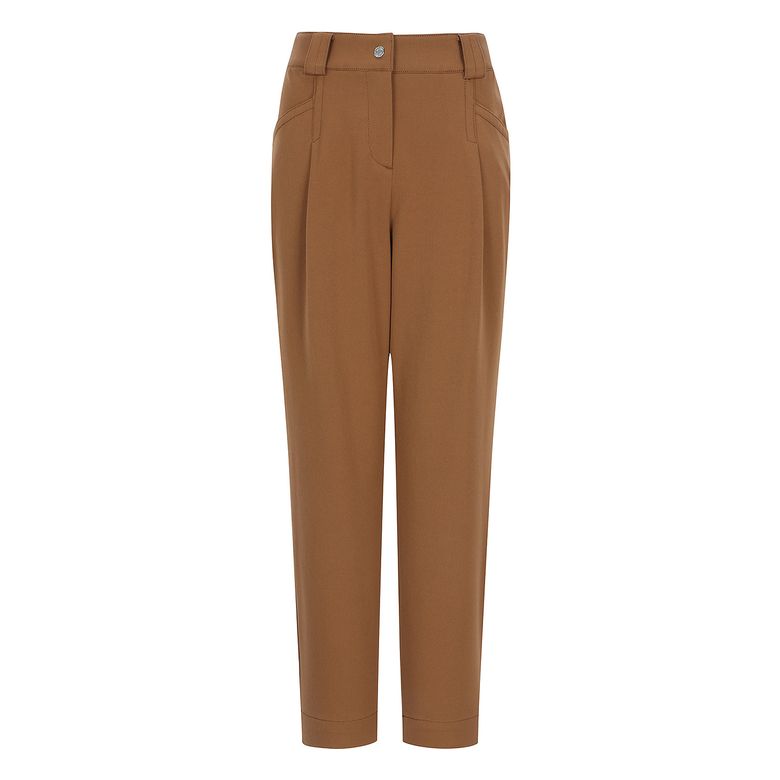 Pintuck Tapered Pants_Camel