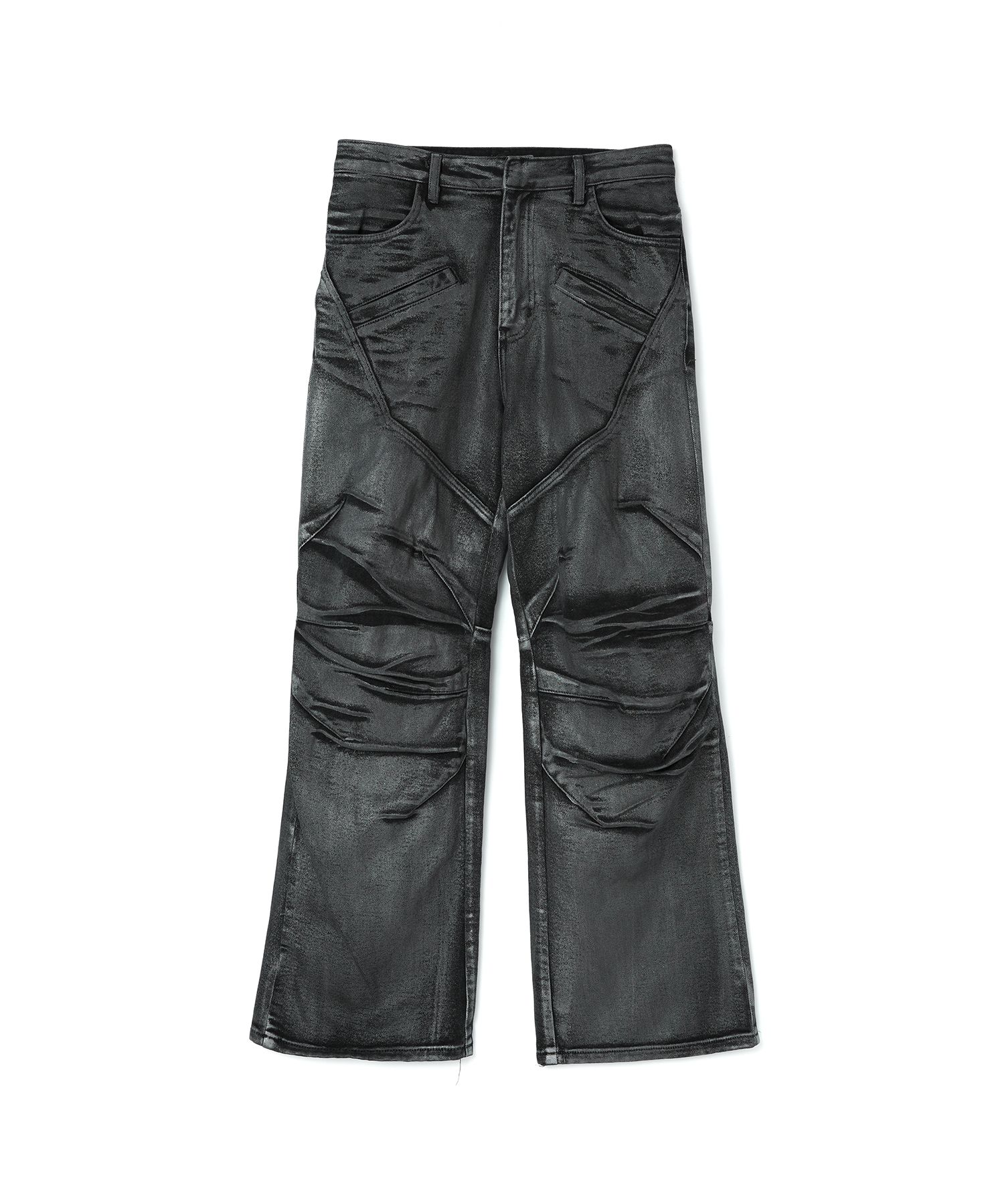★DNSR★ Back pocket coated denim pants black MUSINSA | DNSR Biker Coated Denim Pants Black