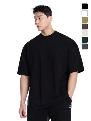 퍼펙트 특양면 오버핏 숄더 2중절개 무지 반팔 티셔츠_7Color