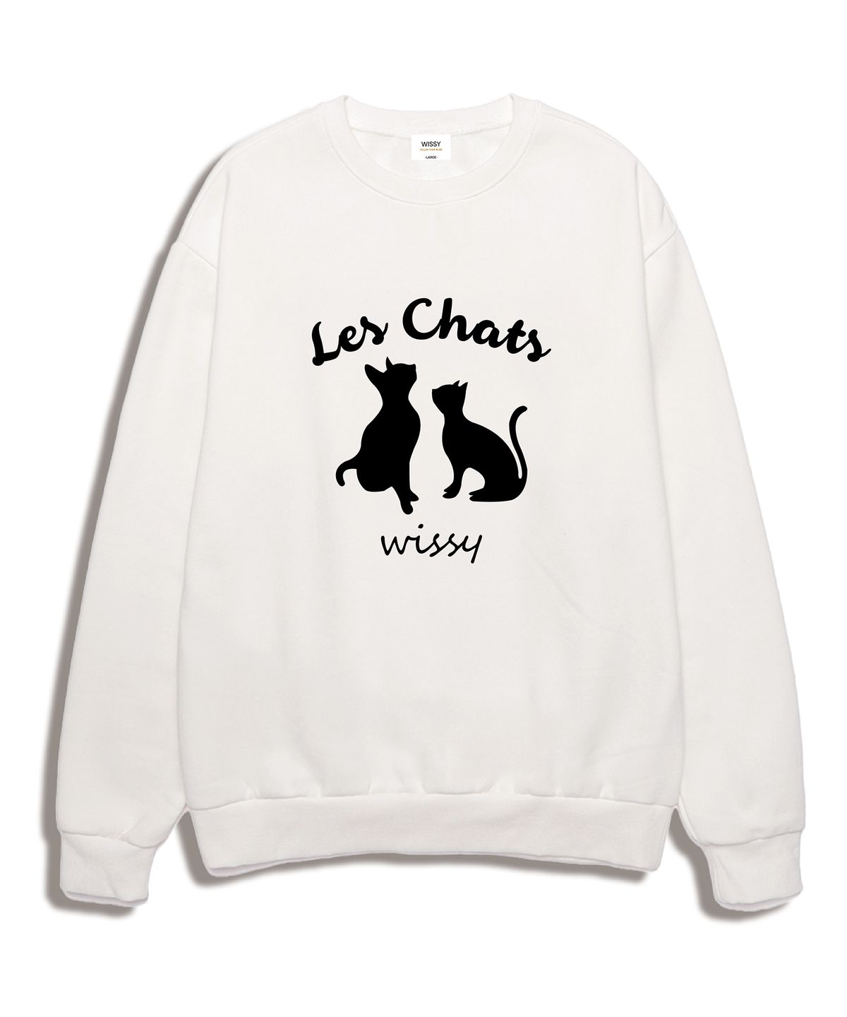위씨(WISSY) Les Chats 오버핏 맨투맨 (WLS001) 화이트