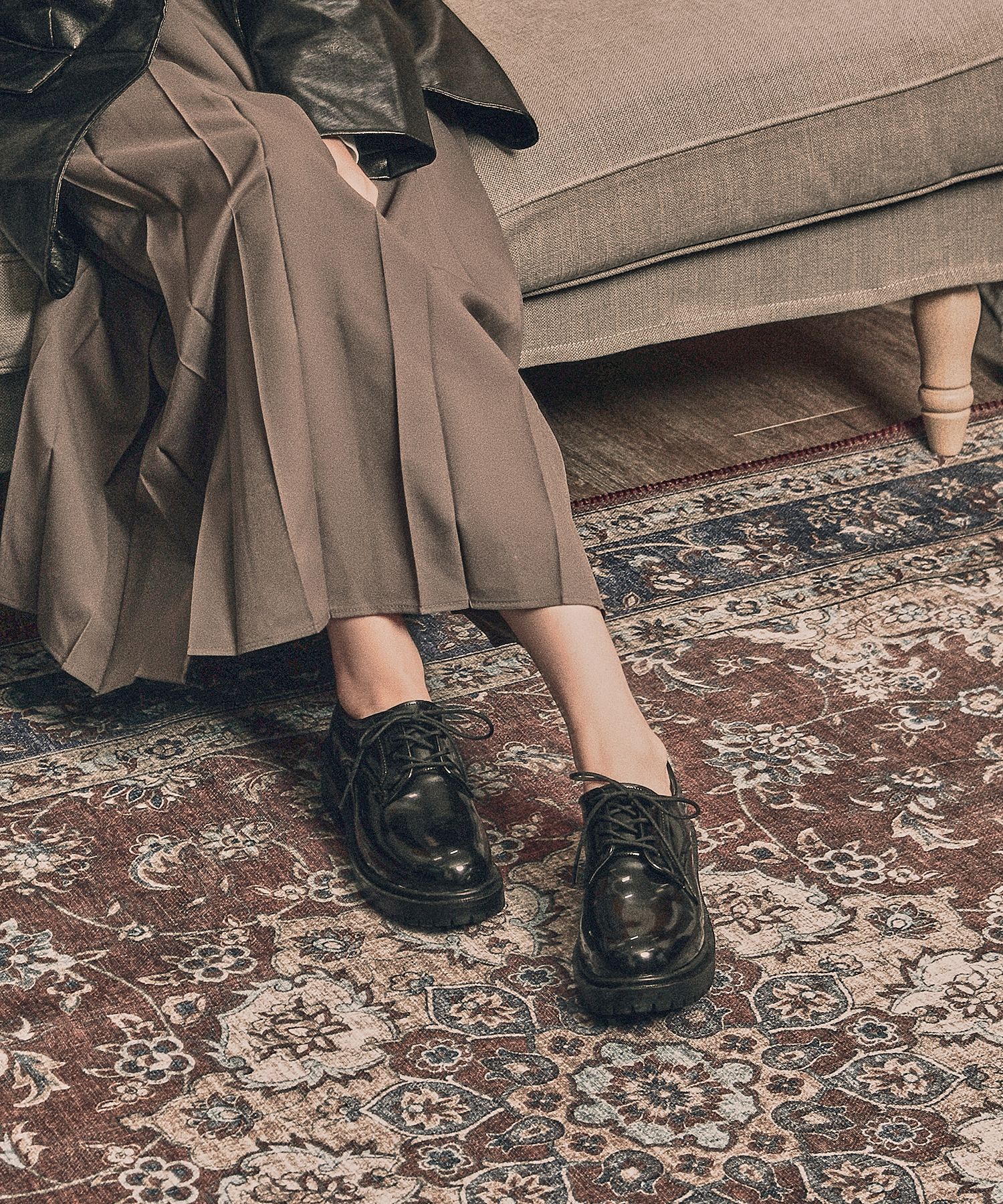 フラットシューズ ^custommade^ 45cm round toe chunky derby shoes mana CW0054BK MUSINSA | CUSTOMADE WOMAN 4.5cm round toe chunky derby shoes
