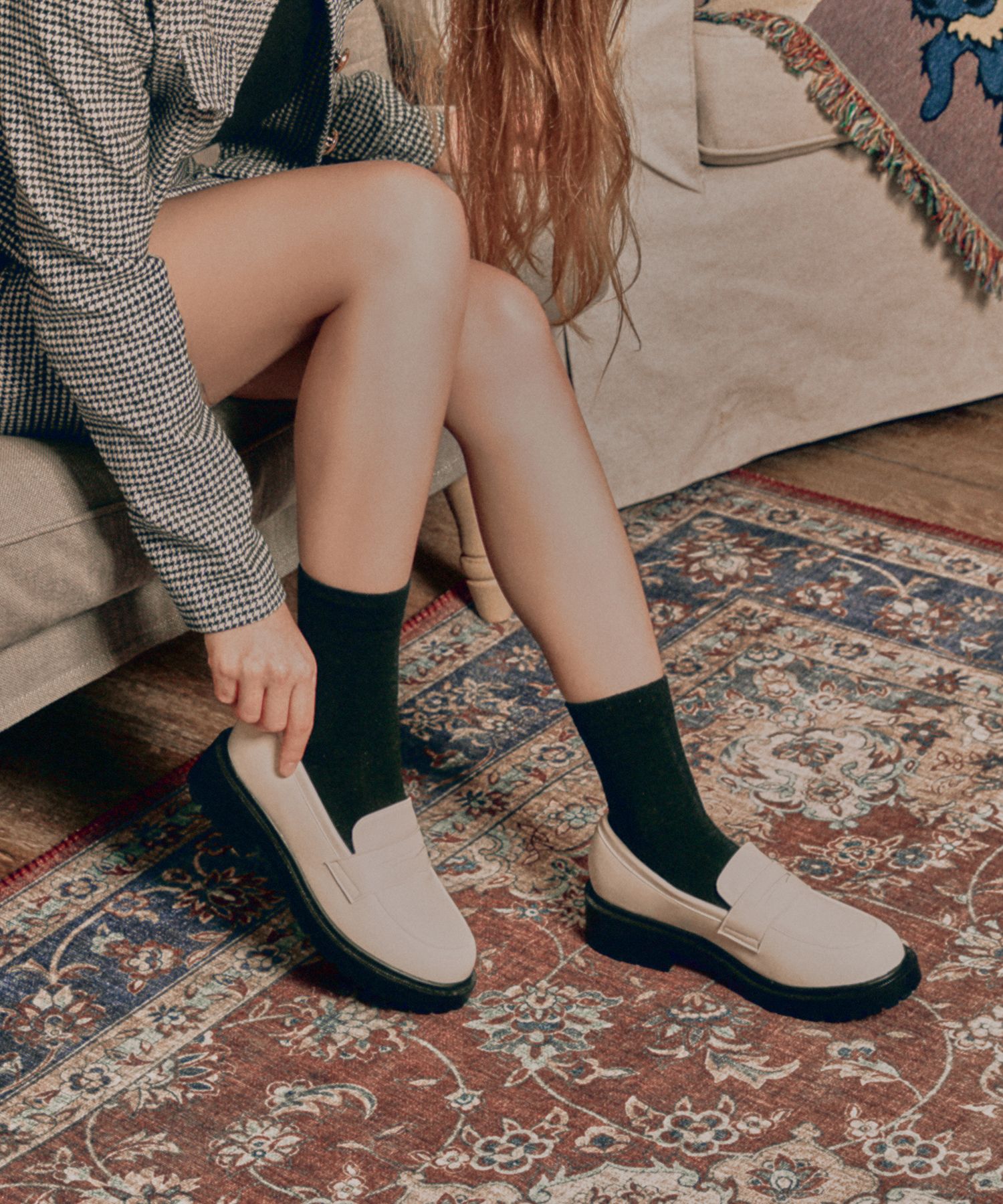 フラットシューズ ^custommade^ 45cm round toe chunky penny loafer mond CW0055B Amazon.com | MUCCCUTE White Platform Loafers for Women