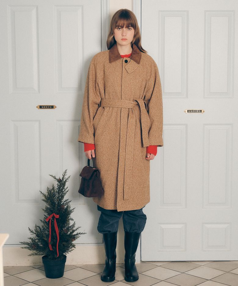 COLLAR SINGLE COAT BEIGE