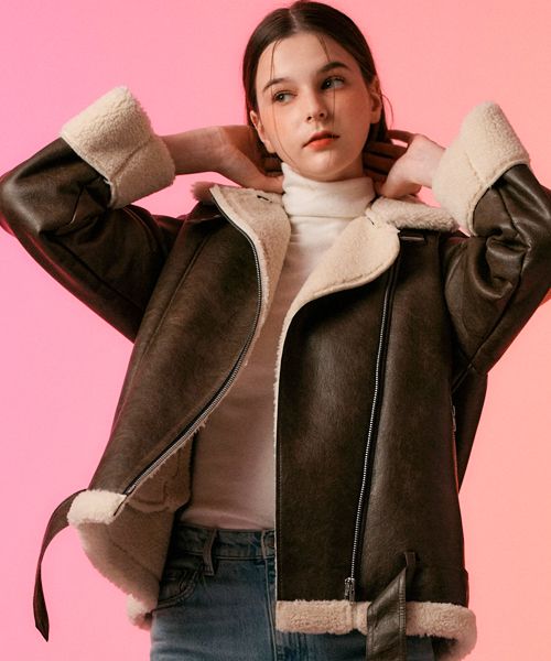 フリースジャケット WOMEN Crack Crop Dumble Mustang Wool Fleece Jacket Brown MUSINSA公式 | KOLEAT WOMEN Crack Dumble Overfit Mustang