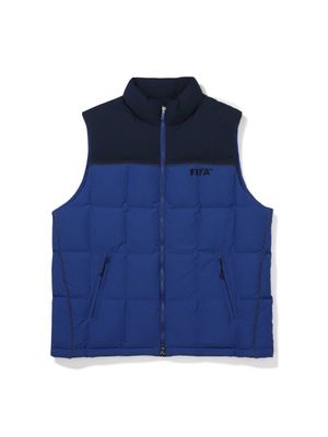 배색 다운베스트 다크 블루