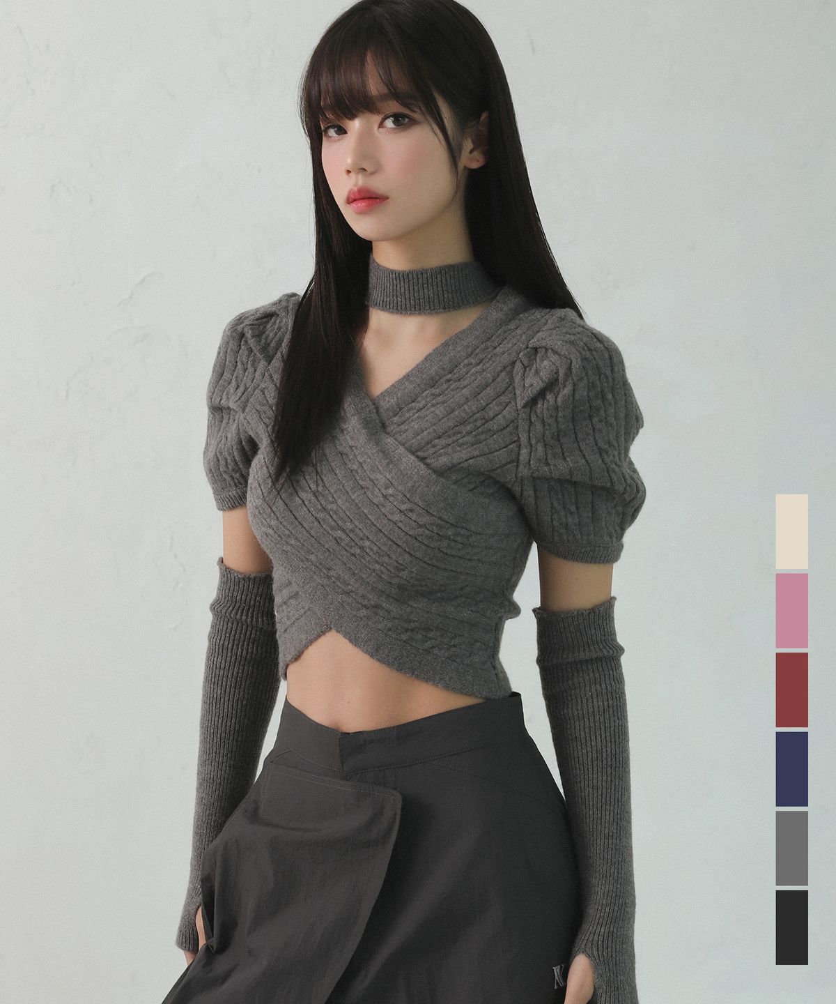 어반드레스(AVANDRESS) Vero Puff Sleeve Warmer Set Knit - 6COL
