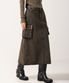 Harper Tassel Pocket Denim Long Skirt BROWN